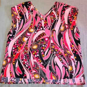 Vibrant Pink and Black Women's Fun, Funky Throwback Top